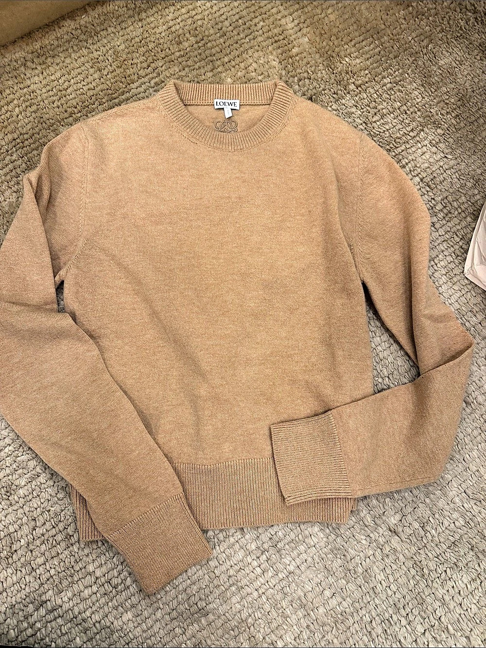 Loewe Twist-Back Wool Sweater Brown XS